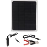 Panneau Solaire Monocristallin 12V 10W, Panneau Solaires de Charge de Voiture Étanche, Portable Panneau D'alimentation Solaire, avec Clips, pour