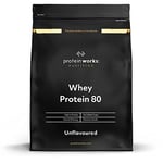 THE PROTEIN WORKS Whey Protéine 80 (Concentré) | 82% de protéines | Shake à faible teneur en sucre et à forte teneur en protéines | Nature | 1kg