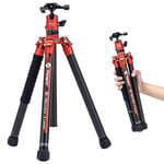 Fotopro 163 CM Carbon Fiber Camera Tripod with Monopod Ball Head 360 1/4 Quick Release Plate Professional DSLR Tripod for Camera Max Load 12kg X Aircross 3 Orange