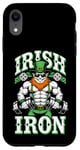 Coque pour iPhone XR Irlandais Iron Funny St Patrick Day Leprechaun Gym Fitness