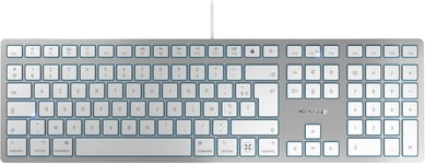 Kc -6000C For Mac Clavier Pour Mac Filaire (Connexion Usb-C),Layout Français (Azerty),Touches Silencieuses,Conception Compacte Et Plate,Blanc-Argent