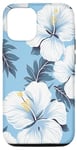 Coque pour iPhone 15 Fleur d'hibiscus bleue florale