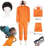 Filmvektor cosplay kostym orange jacka byxor glasögon kostym set svamp peruk Halloween utklädnad set festdräkt XXXL-WELLNGS XXXL Costume wig glasses