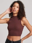 Superdry Cropped Mock Neck Tank Top