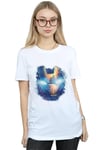 Iron Man Distressed Head Cotton Boyfriend T-Shirt