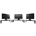 3x Single Monitor Riser Stands - 3 Computer Screen Desk Three Work Spaces Shelf