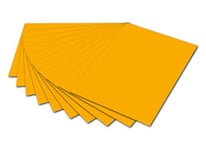 folia- Lot de 10 Feuilles 50 x 70 cm Carton Photo 500 x 700 mm-300 g/m² -Jaune foncé, 615210