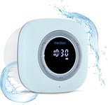 S66884 Radio de Douche avec Bluetooth (Radio de Salle de Bain,Radio FM,Ventouse,écran LED,IPX6 étanche,Batterie intégrée,MD43884) Bleu(Q240)