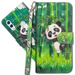 MRSTER Huawei P Smart 2019 Étui à Rabat 3D Désign Portefeuille Housse [Magnétique] [Fonction Stand] [Porte Carte] PU Cuir Protection Coque pour Huawei Honor 10 Lite. YX 3D Panda Bamboo