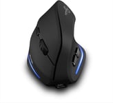 Souris sans Fil Rechargeable,2.4GHz Souris Ergonomique sans Fil,6 Boutons,2400DPI Souris Verticale Ordinateur Mouse pour PC,Mac