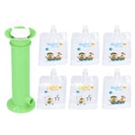 Fruit Puree Filler, 7 PCS Baby Food Pouch Maker Reusable Pure Color Pouches Toddler Fruit Squeeze Puree Filler for Kids (Green)