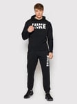 Nike Mens Fleece Hooded Pullover Tracksuit in Black Cotton - Size Large