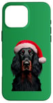 iPhone 16 Pro Max Gordon Setter With Santa Hat Christmas Dog Owner Lover Xmas Case