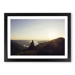 Big Box Art Landscape Dawn Forest Framed Wall Art Picture Print Ready to Hang, Oak A2 (62 x 45 cm)