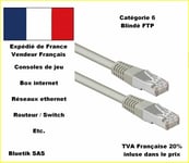 20m CABLE RESEAU ETHERNET Cat.6  FTP Blindé RJ45 Wii PS3 PS4 XBOX360 XBOXone