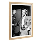 Big Box Art Framed Print of Frank Sinatra (1) Design | Wall Art Picture | Home Decor for Kitchen, Living, Dining Room, Lounge, Bedroom, Hallway, Office, Oak, A2 / 24.5x18 Inch / 62x45cm