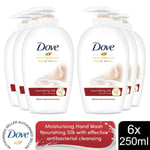 Dove Moisturising Hand Wash, Nourishing Silk for Silky & Soft Hands, 6x250ml