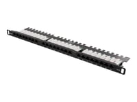 Deltaco Pan-120 - Patch-Panel - Cat 6 - Utp - Rj-45 X 24 - Svart - 0.5U - 19"