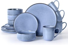 Dinner  Set  for  4 ,  16 - Piece  Reactive  Glaze  Kitchen  Dinnerware  Sets ,