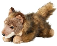 Uni-Toys - Jeune Loup, couché - 24 cm (Longueur) - Peluche, Doudou, Marron