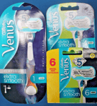 11 x GILLETTE VENUS EXTRA SMOOTH + PLATINUM HANDLE uk stock