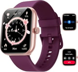 Montre Connect??E Femme Pour Samsung,Iphone,Android,1.91""Montre Connect??E Femme Avec Appel Bluetooth,Voix De L'ia,Alexa Int??Gr??E,Smartwatch Moniteur De Spo2,Sommeil,Podometre,Calories,Ip68-Violet Fonc??