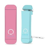 HIONXMGA Lampe de Lecture Rechargeable, Lampe pour Lire Dans le Lit, 3 Couleurs Chaudes et Gradation en, Compacte et Durable, Cadeau pour les Liseusurs Enfants,Rose+Bleu