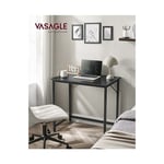 Vasagle bureau, table, poste de travail, 140 x 60 x 75 cm, pour bureau,  salon, chambre, assemblage simple, métal, style industriel, grège et noir  lwd043b02 - Conforama