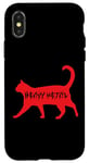 Coque pour iPhone X/XS Heavy Metal Cat Dad Best Father Guitare Solo Black Death Punk