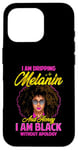 Coque pour iPhone 16 Pro Black Girl Lunettes de soleil Magic Afro Woman Honey Drip Rose vif