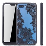 Huawei Honor 10 Phone Case Protection Cover Hard Case Mandala Flower Black