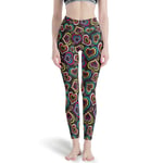 Ballbollbll Colorful Hearts Pantalon de yoga pour femme Taille haute et contrôle du ventre stretch pour le sport, la course à pied, les loisirs quotidiens Blanc M