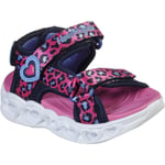 Skechers Girls S Lights Heart Savvy Cat Sandals - Pink Textile - Size UK 4 Infant