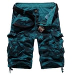 Herr Army Combat Camo Cargo Shorts Byxor Casual Korta byxor Blue 36