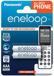 2 Panasonic eneloop AAA 750 mAh Rechargeable Batteries NiMH Fast & Free Delivery