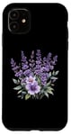 iPhone 11 colorful purple flowers lavender floral blossom green leaves Case