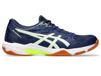 Asics Homme Gel-Rocket 11 Sneaker, Blue Expanse Safety Yellow, 44 EU