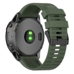 Ranneke yhteensopiva Garmin Fenix 7/6/5 Silicone Army Gre kanssa