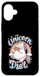 Coque pour iPhone 16 Plus Unicorn Diet Magical Rainbow Unicorn Princess