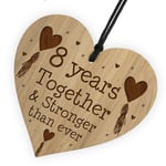 8th Anniversary Gift For Him Her Engraved Heart Husband Wife Gifts Keepsake