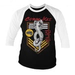 Hybris Cobra Kai Punch Patch Baseball 3/4 Sleeve Tee (WhiteBlack,XL)