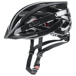 uvex i-vo 3D - Lightweight All-Round Bike Helmet for Men & Women - Individual Fit - Upgradeable with an LED Light - Black - 56-60 cm