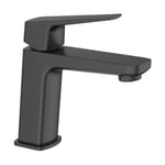 Ibergrif M11007B Robinet de lavabo en laiton, robinet de lavabo monocommande, robinet de salle de bain classique, eau froide et chaude, noir