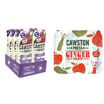 Cawston Press Brilliant Beetroot Pressed Juice, 1 l, Pack of 6 & Ginger Beer Fizzy Drink Blended with Sparkling Water and Pressed Apple Juice, 330ml (Pack of 4)