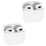 2x Vit Apple AirPods 3 skal silikon skyddsfodral för AirPods 3 Vit one size