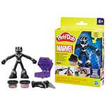 Play-Doh Marvel Coffret Black Panther, Griffes tranchantes avec Figurine Flexible et pâte à Modeler