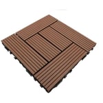 Dalle de terrasse bois composite - MCCOVER - Classic - Terre cuite - 30x30cm - 25mm