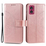 SKALO Motorola Edge 50 Fusion Mandala Plånboksfodral - Roséguld Rosa guld