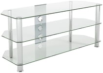 AVF Clear Glass Up to 55 Inch TV Stand - Silver