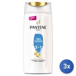 3x Pantene 3In1 Shampooing 675 Ml. Classique